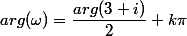 arg(\omega)=\dfrac{arg(3+i)}{2}+ k\pi